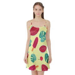 Watermelon Leaves Strawberry Satin Night Slip