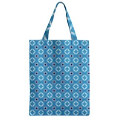Blue Pattern Zipper Classic Tote Bag by HermanTelo