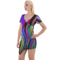 Lines Swinging Plasma Cross Short Sleeve Asymmetric Mini Dress View1