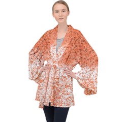 Scrapbook Orange Shades Velvet Kimono Robe by HermanTelo