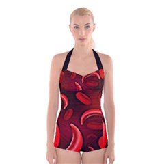 Cells All Over  Boyleg Halter Swimsuit 