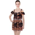 Aurora Sunset Sun Landscape Ruffle Cut Out Chiffon Playsuit View1