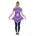 Mandala Abstract Design Pattern Blue Short Sleeve Tunic  View2
