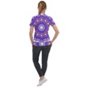 Mandala Abstract Design Pattern Blue Short Sleeve Zip Up Jacket View2