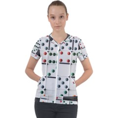 Dominos Dots Fun Short Sleeve Zip Up Jacket