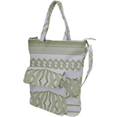 Guilloche Border Shoulder Tote Bag