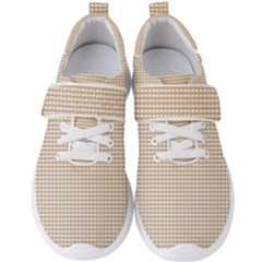 Gingham Check Plaid Fabric Pattern Grey Men s Velcro Strap Shoes