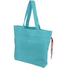 Gingham Plaid Fabric Pattern Green Drawstring Tote Bag by HermanTelo