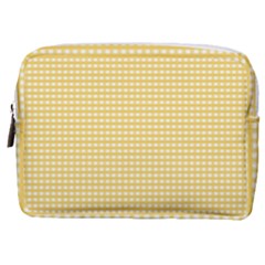 Gingham Plaid Fabric Pattern Yellow Make Up Pouch (medium) by HermanTelo
