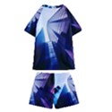 Abstract Architectural Design Architecture Building Kids  Swim Tee and Shorts Set View2