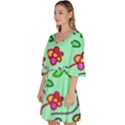Flowers Floral Plants Velour Kimono Dress View2
