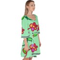 Flowers Floral Plants Velour Kimono Dress View3