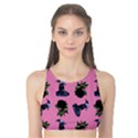 Gothic Girl Rose Light Pink Pattern Tank Bikini Top View1