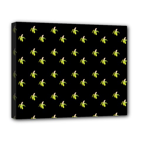Peeled Banana On Black Deluxe Canvas 20  X 16  (stretched)
