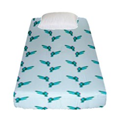 Blue Parrot Pattern Yellow Plaid Flannel Fitted Sheet (single Size)