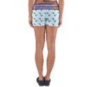 Blue Parrot Pattern Yellow Plaid Flannel Yoga Shorts View2