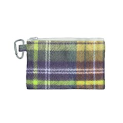Yellow Plaid Flannel Canvas Cosmetic Bag (small) by snowwhitegirl