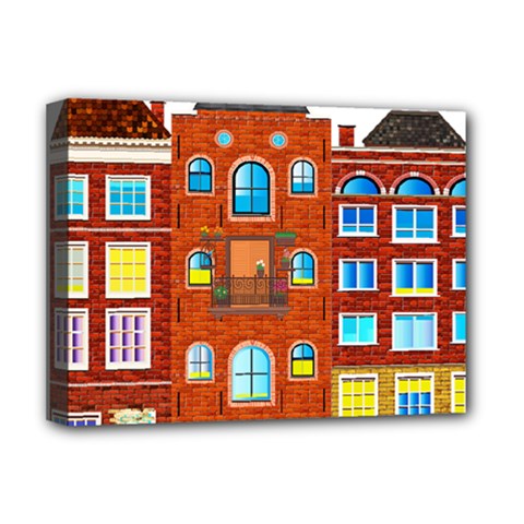 Town Buildings Old Brick Building Deluxe Canvas 16  X 12  (stretched) 