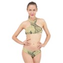 Map Vintage Old Ancient Antique High Neck Bikini Set View1