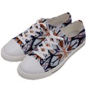 White Black And Orange Illustration Women s Low Top Canvas Sneakers View2