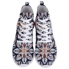 White Black And Orange Illustration Men s Lightweight High Top Sneakers