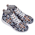 White Black And Orange Illustration Men s Lightweight High Top Sneakers View3