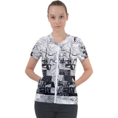 Broken Tree Generative Art Justifyyourlove Short Sleeve Zip Up Jacket