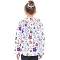 Flowers on a white background             Kids  Hooded Puffer Jacket View2