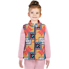 Shapes On A Brown Background Pattern              Kid s Puffer Vest