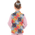 Shapes on a brown background pattern              Kid s Puffer Vest View2