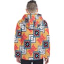 Shapes on a brown background pattern               Men s Hooded Puffer Jacket View2