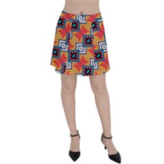 Shapes On A Brown Background Pattern               Panel Skirt