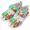 Business Finance Statistics Graphic Kids  Velcro Strap Shoes View2