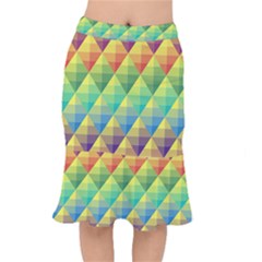Background Colorful Geometric Short Mermaid Skirt