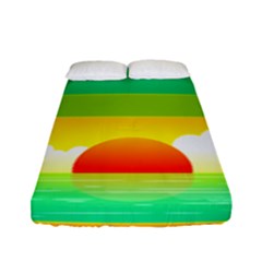 Seaside Sunrise Colorful Ocean Sea Fitted Sheet (full/ Double Size)
