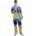 Beach Summer Sea Ocean Water Sand Men s Satin Pajamas Long Pants Set View1