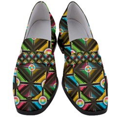 Seamless Pattern Background Abstract Women s Chunky Heel Loafers