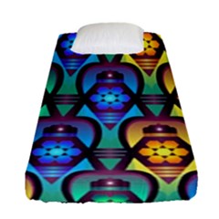 Pattern Background Bright Blue Fitted Sheet (single Size)