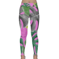 Tropical Greens Leaves Design Classic Yoga Leggings