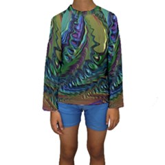 Fractal Art Background Image Kids  Long Sleeve Swimwear