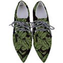 Leaves Black Background Pattern Pointed Oxford Shoes View1