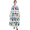 Distorted circles on a white background                   Quarter Sleeve Maxi Velour Dress View1