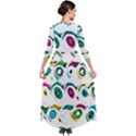 Distorted circles on a white background                   Quarter Sleeve Maxi Velour Dress View2