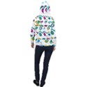Distorted circles on a white background                 Women Hooded Front Pocket Windbreaker View2