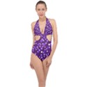 Ross Pattern Square Halter Front Plunge Swimsuit View1