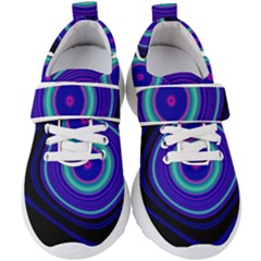Digital Art Background Pink Blue Kids  Velcro Strap Shoes