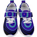 Digital Art Background Pink Blue Kids  Velcro Strap Shoes View1