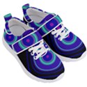 Digital Art Background Pink Blue Kids  Velcro Strap Shoes View3