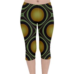 Abstract Background Design Velvet Capri Leggings 