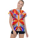 Abstract Art Fractal Art Ruffle Collar Chiffon Blouse View1
